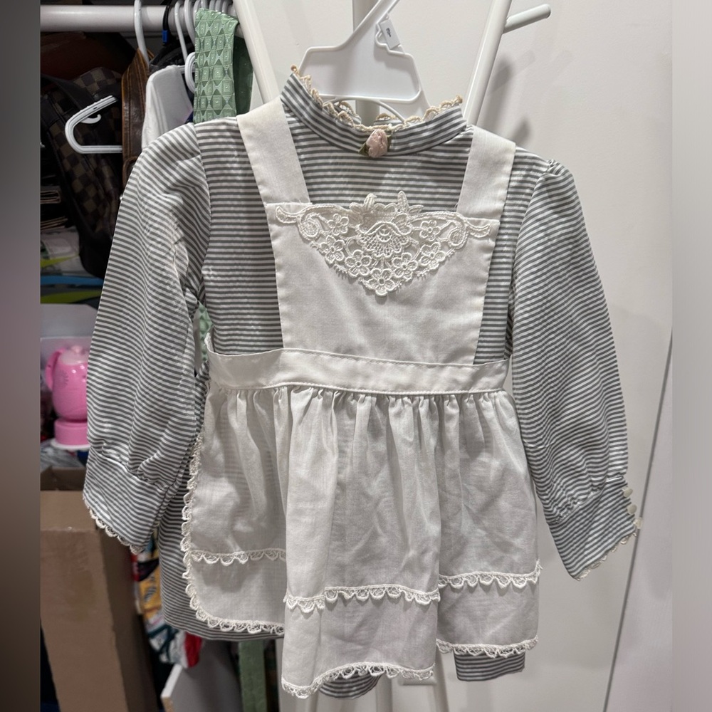 Vintage Christian Dior Enfants 3T striped dress, new without tags!
